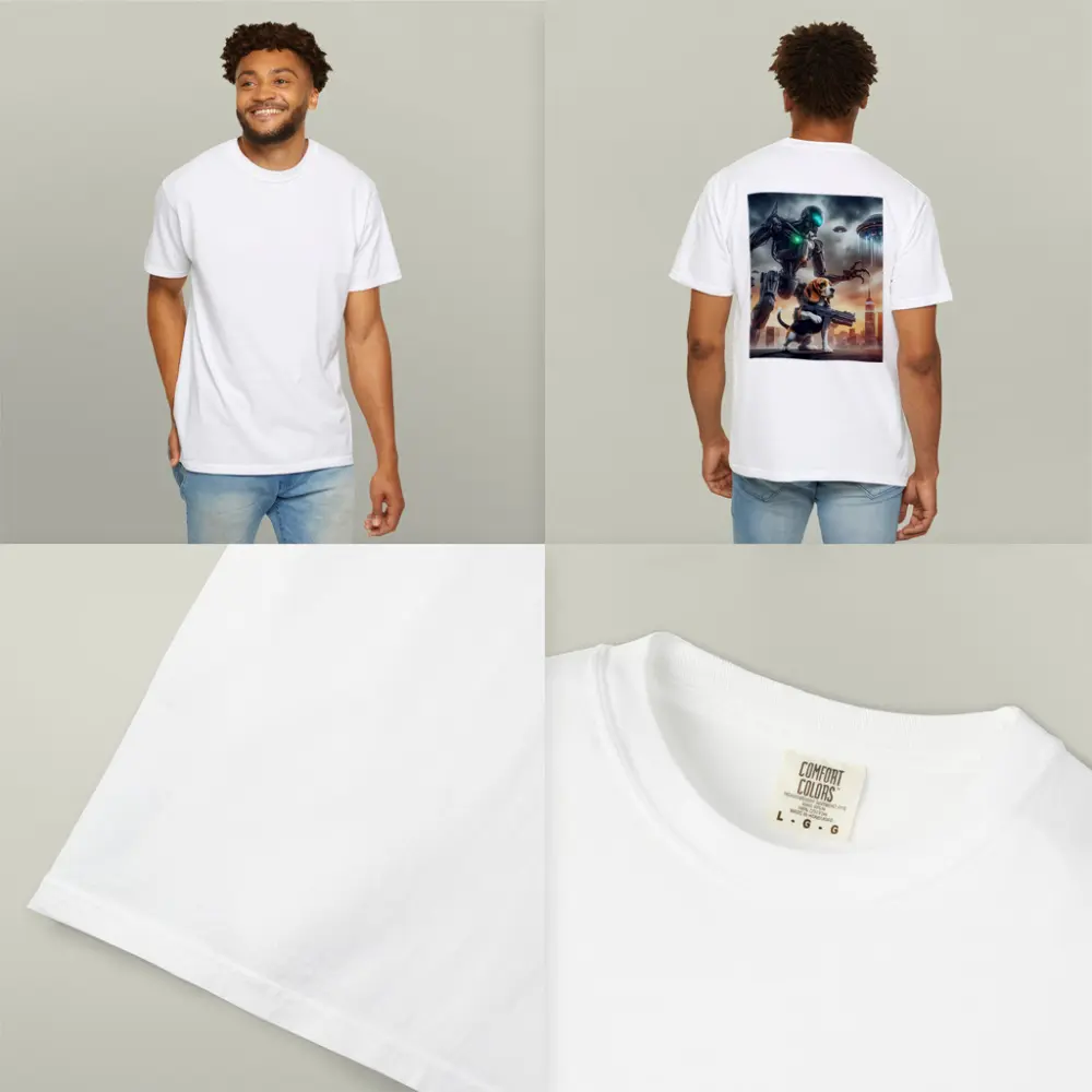 Beagle Dog Robot Invasion Futuristic City – T-Shirts