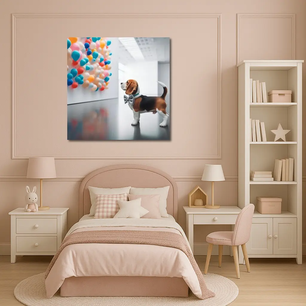 Beagle Puppy Bow Tie Art Gallery Balloons – Wall Art
