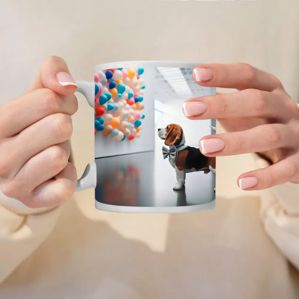 Beagle Puppy Bow Tie Art Gallery Balloons – Mugs