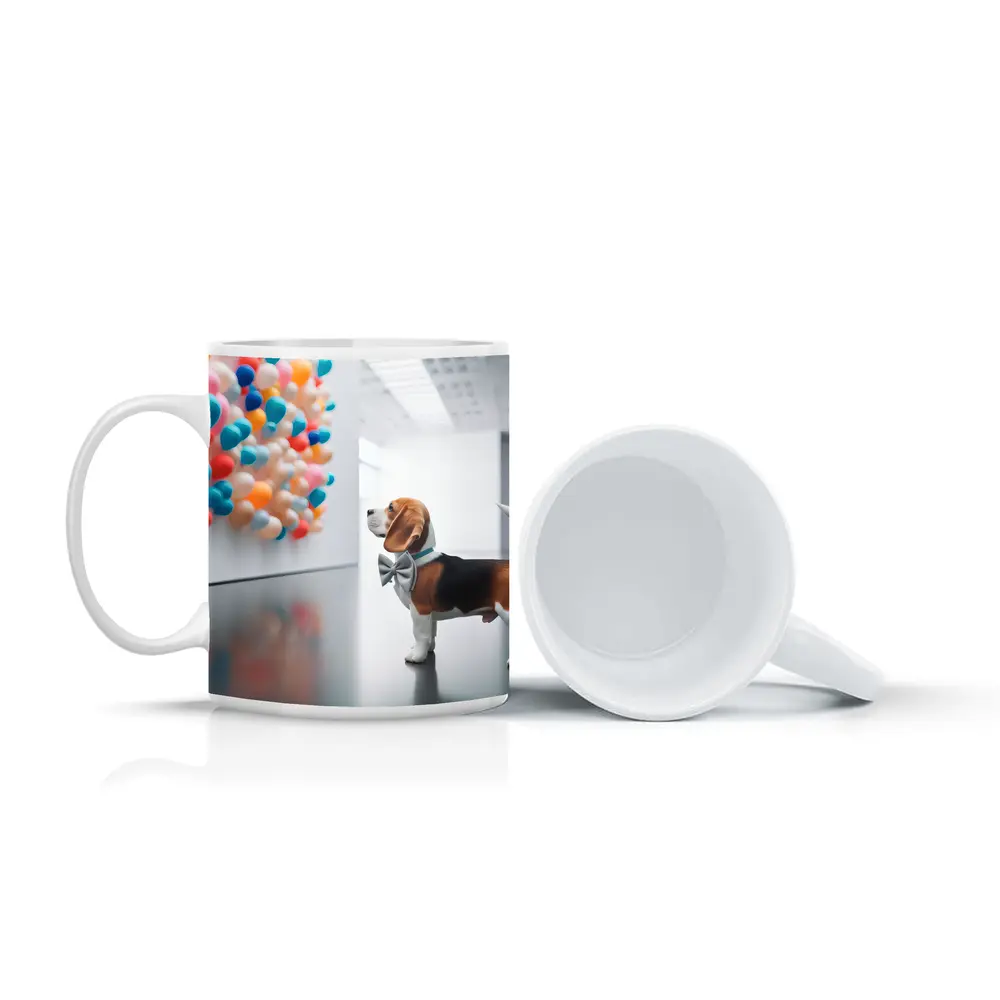 Beagle Puppy Bow Tie Art Gallery Balloons – Mugs