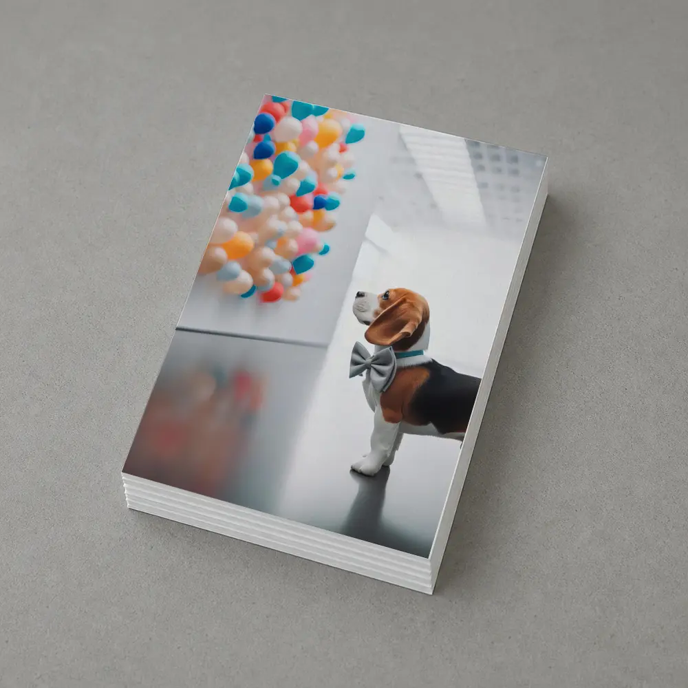 Beagle Puppy Bow Tie Art Gallery Balloons – Postcards
