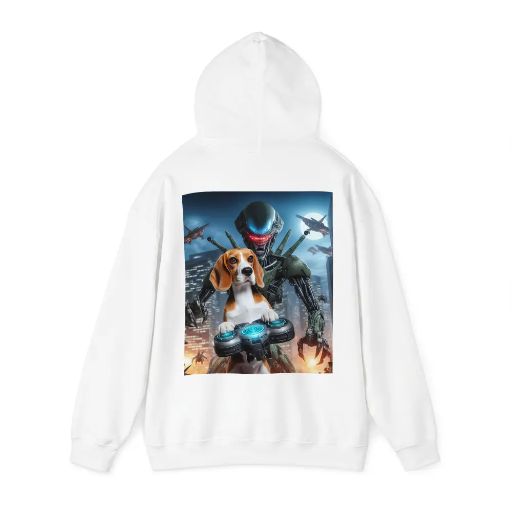 Beagle Dog Gaming Alien City Night Scene – Hoodies