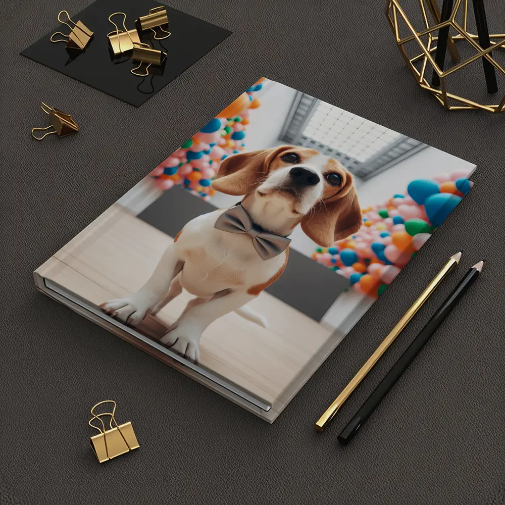Beagle Dog Bow Tie Colorful Balloons Gallery – Notebooks