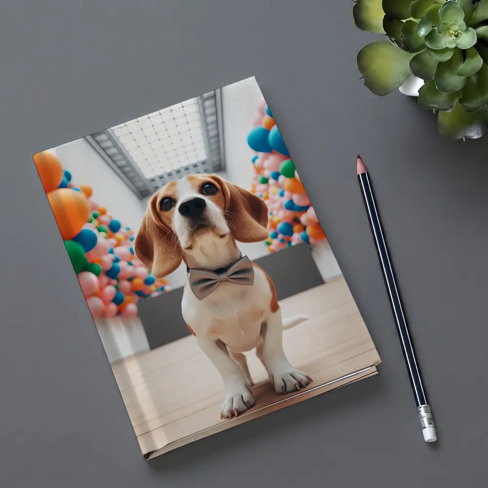 Beagle Dog Bow Tie Colorful Balloons Gallery – Notebooks