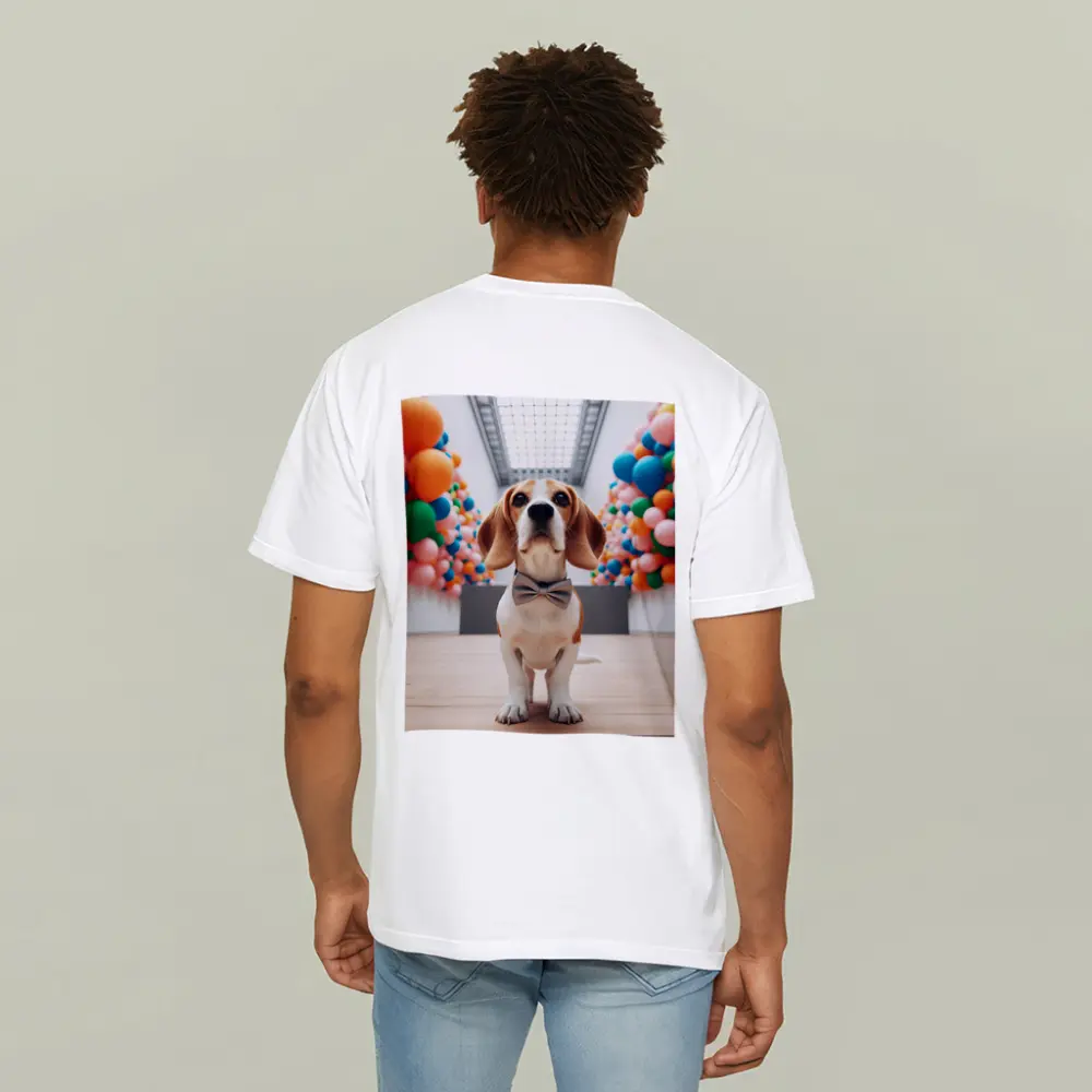 Beagle Dog Bow Tie Colorful Balloons Gallery – T-Shirts