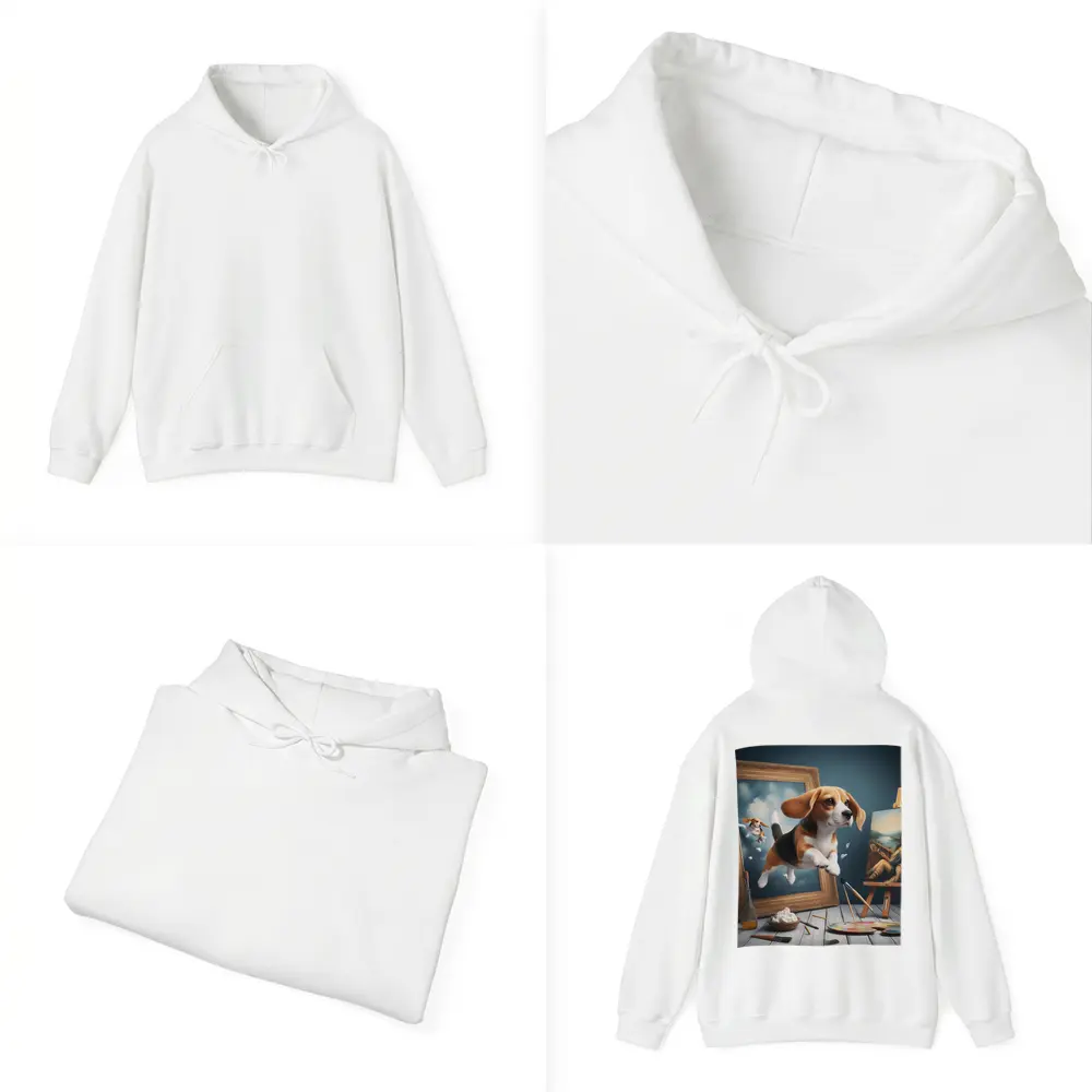 Beagle Puppy Jumping Out of Painting Frame – Hoodies