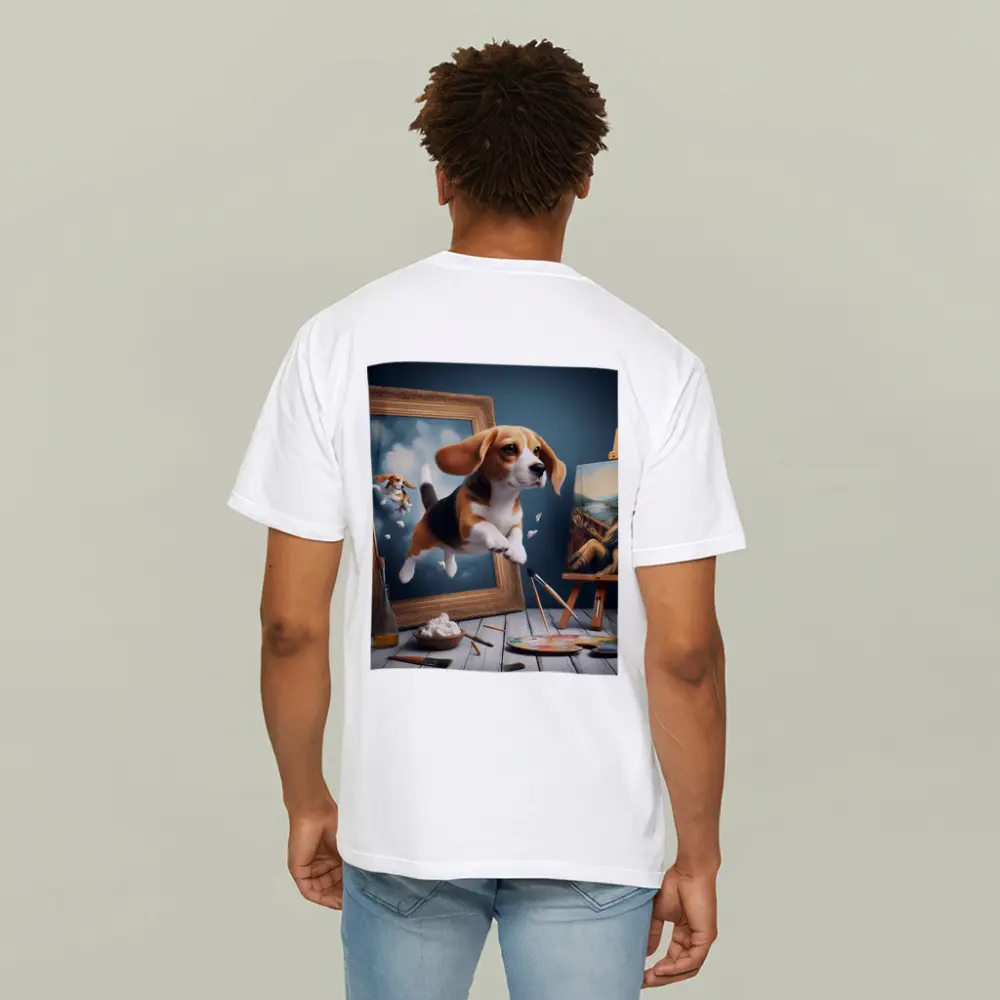 Beagle Puppy Jumping Out of Painting Frame – T-Shirts