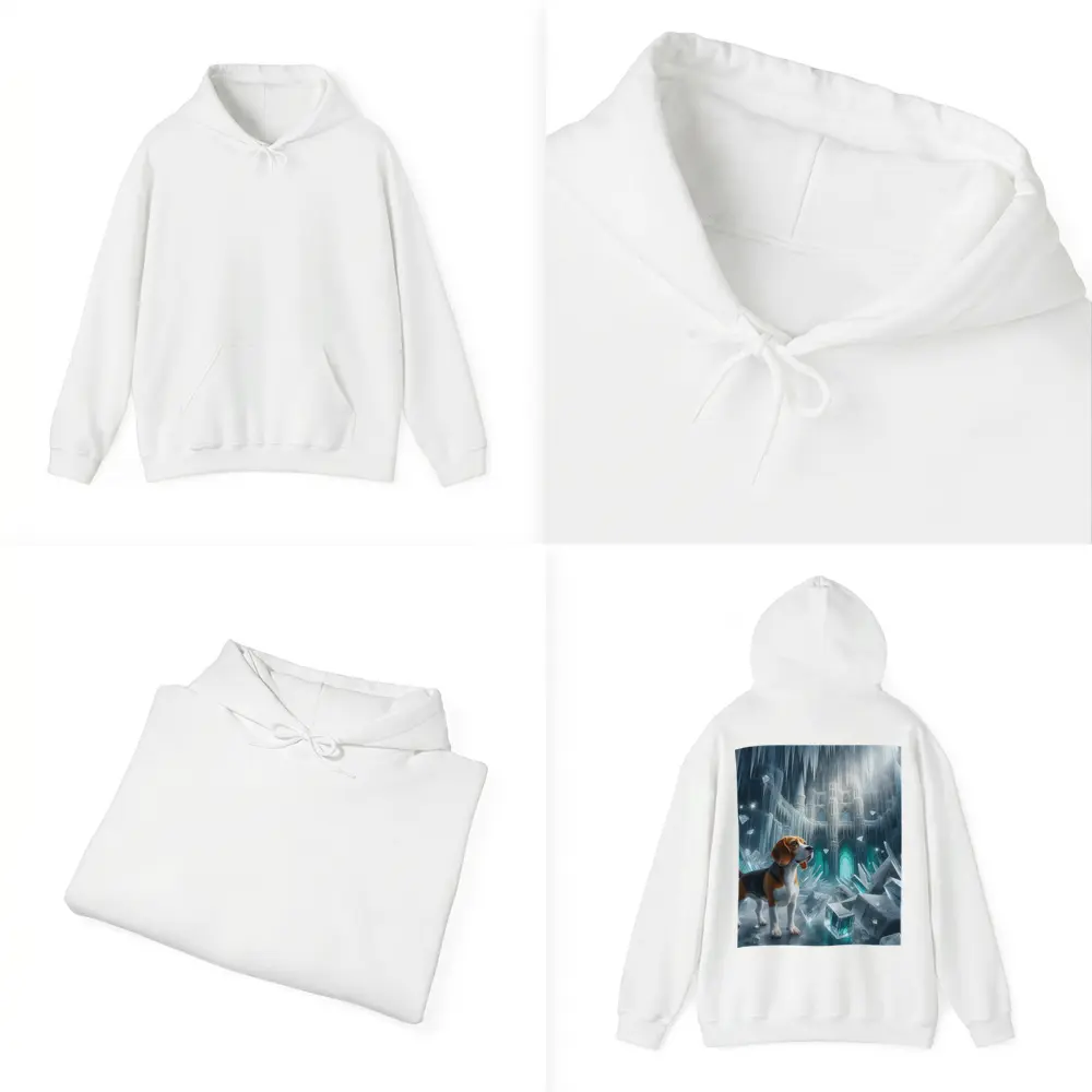 Beagle Dog In Icy Crystal Cave Fantasy – Hoodies