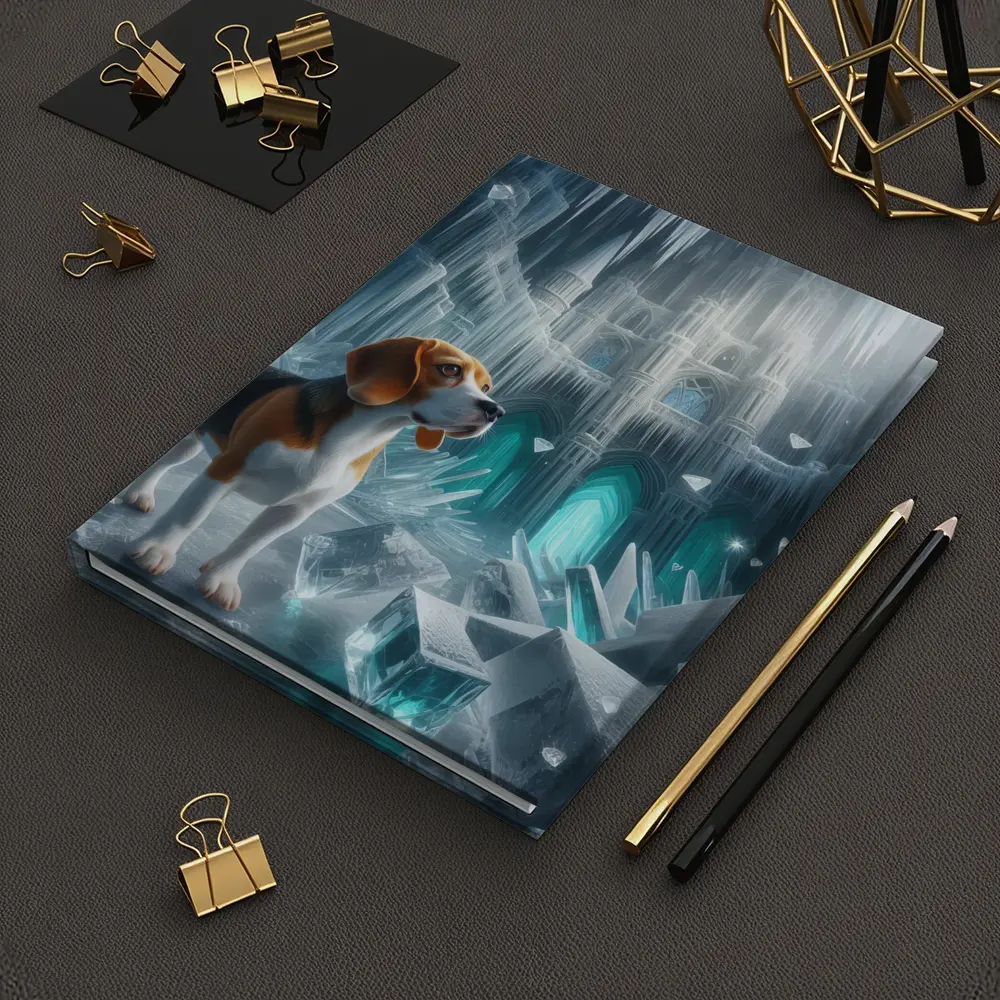 Beagle Dog In Icy Crystal Cave Fantasy – Notebooks