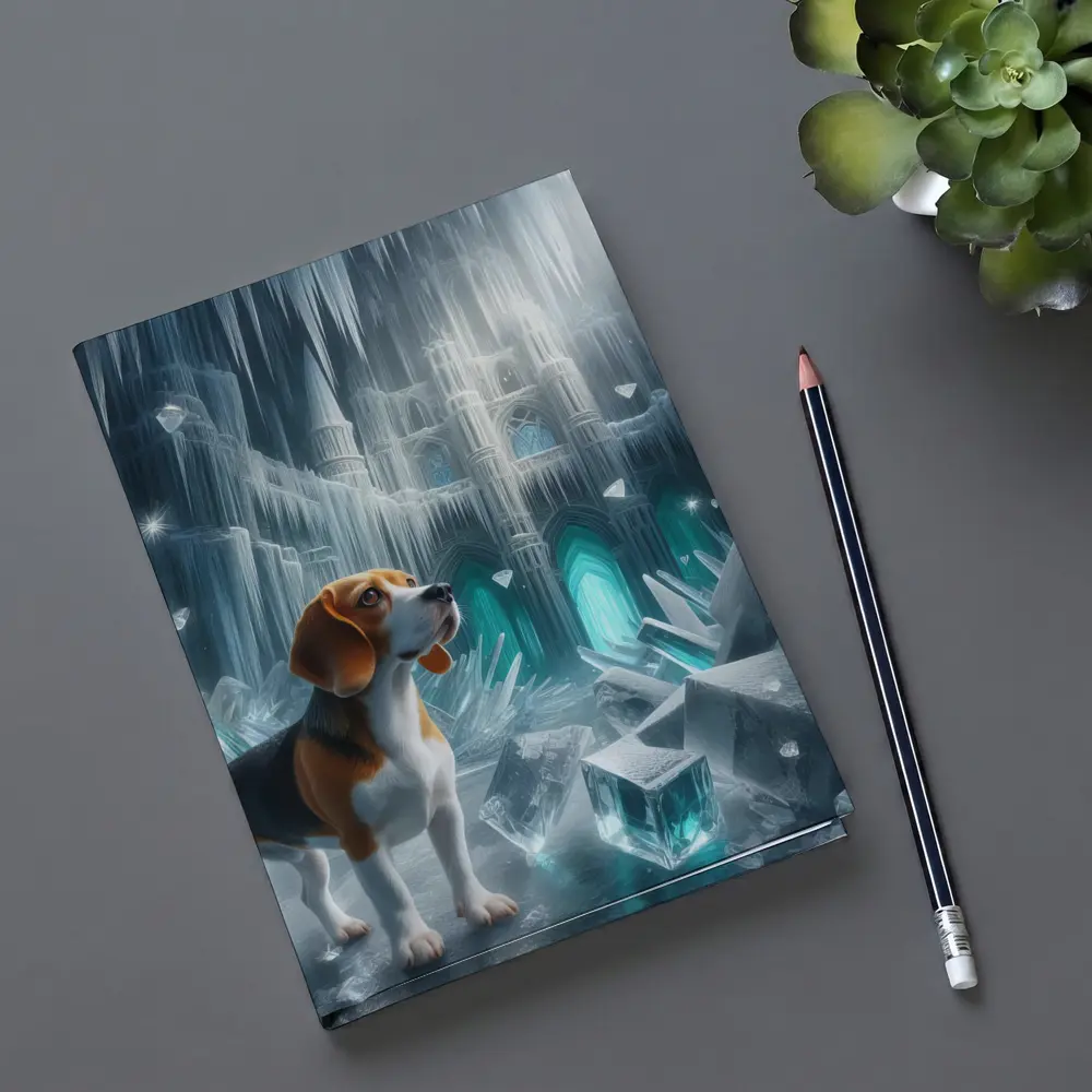 Beagle Dog In Icy Crystal Cave Fantasy – Notebooks