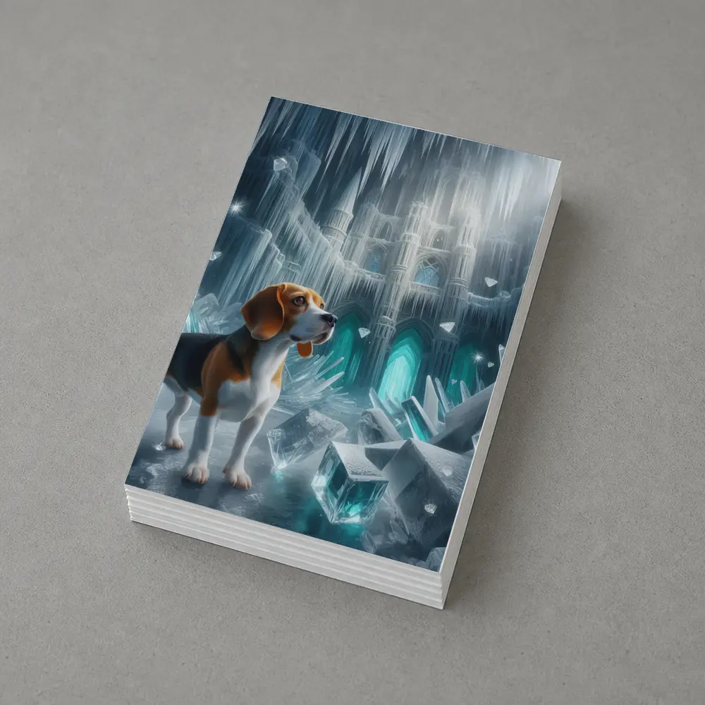 Beagle Dog In Icy Crystal Cave Fantasy – Postcards