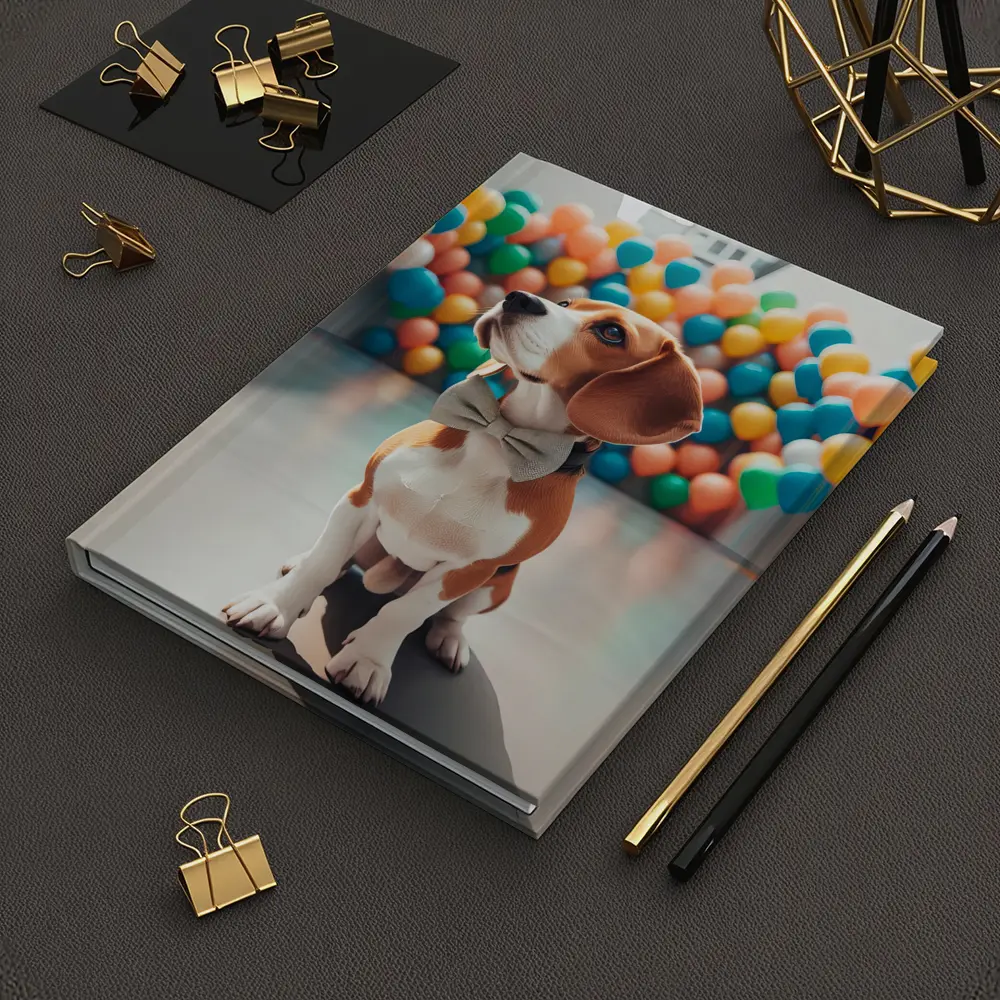 Beagle Dog Bow Tie Colorful Balloons Gallery – Notebooks