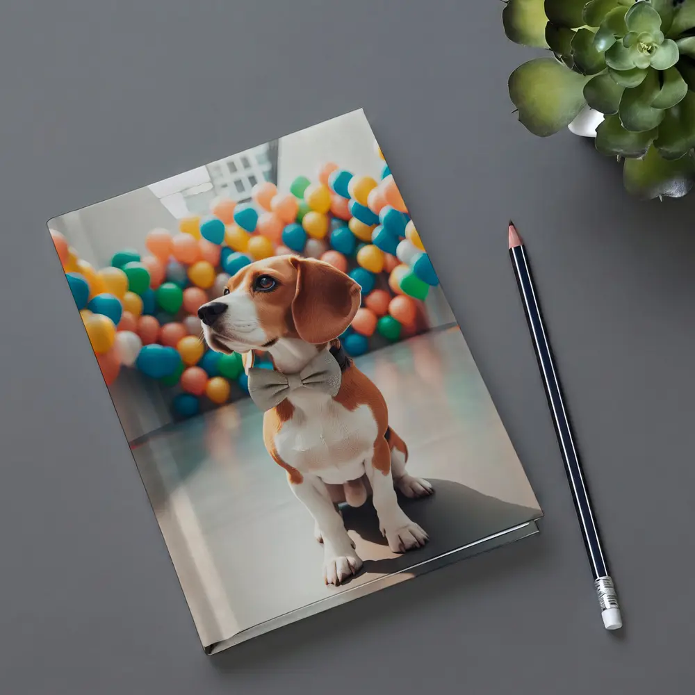 Beagle Dog Bow Tie Colorful Balloons Gallery – Notebooks