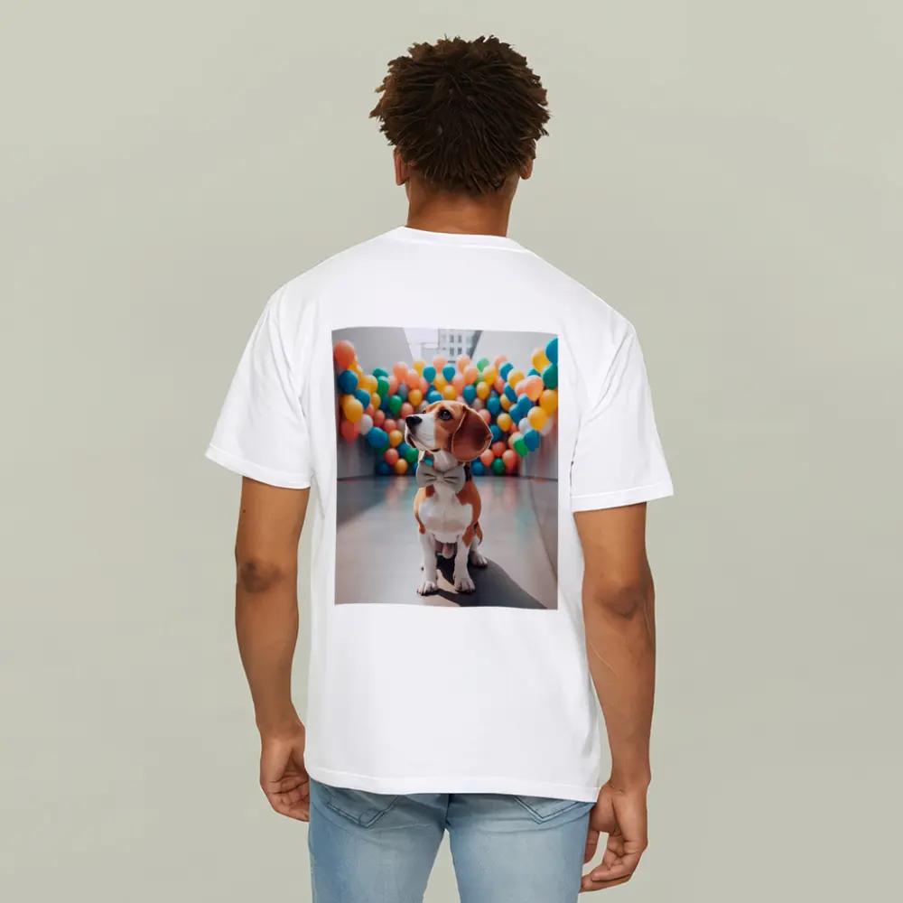 Beagle Dog Bow Tie Colorful Balloons Gallery – T-Shirts