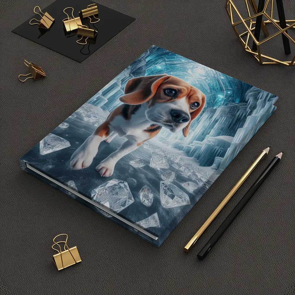 Beagle Puppy Walking Through Ice Crystal Palace – Notebooks