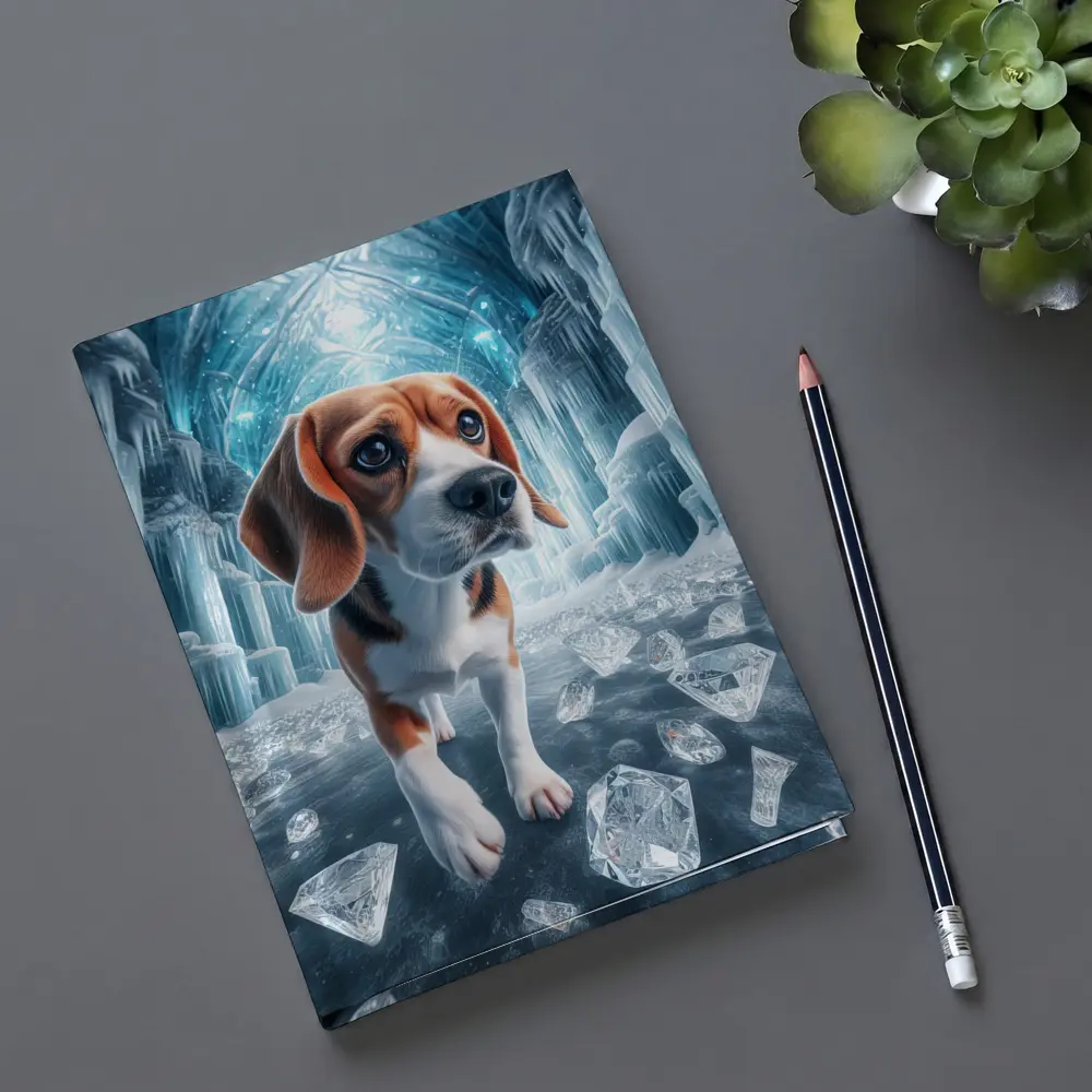 Beagle Puppy Walking Through Ice Crystal Palace – Notebooks