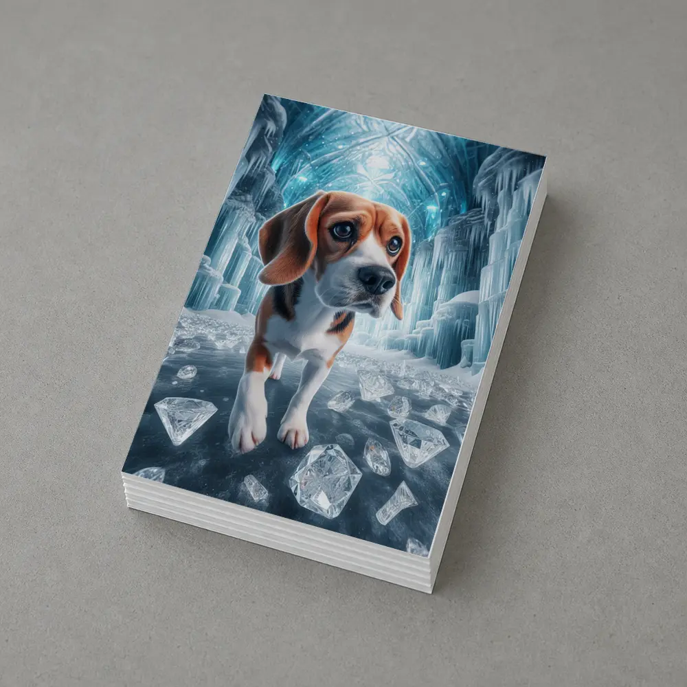 Beagle Puppy Walking Through Ice Crystal Palace – Postcards