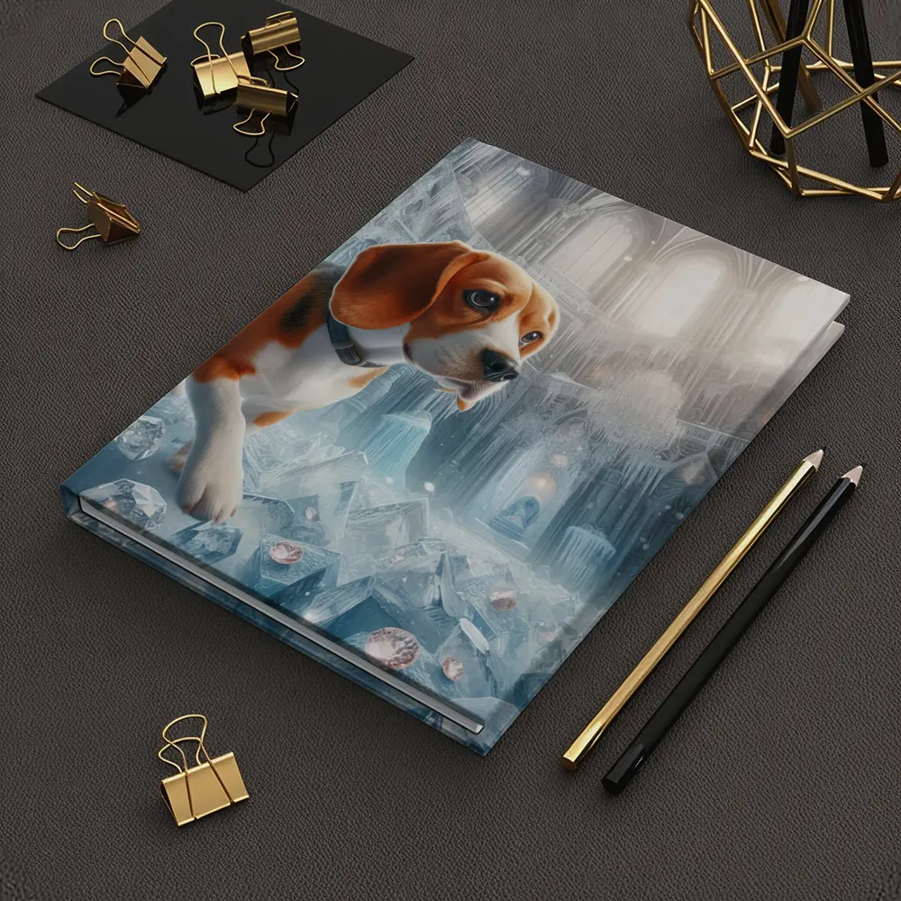Beagle Puppy Exploring Frozen Ice Castle – Notebooks