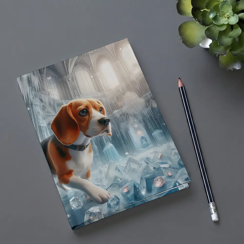 Beagle Puppy Exploring Frozen Ice Castle – Notebooks