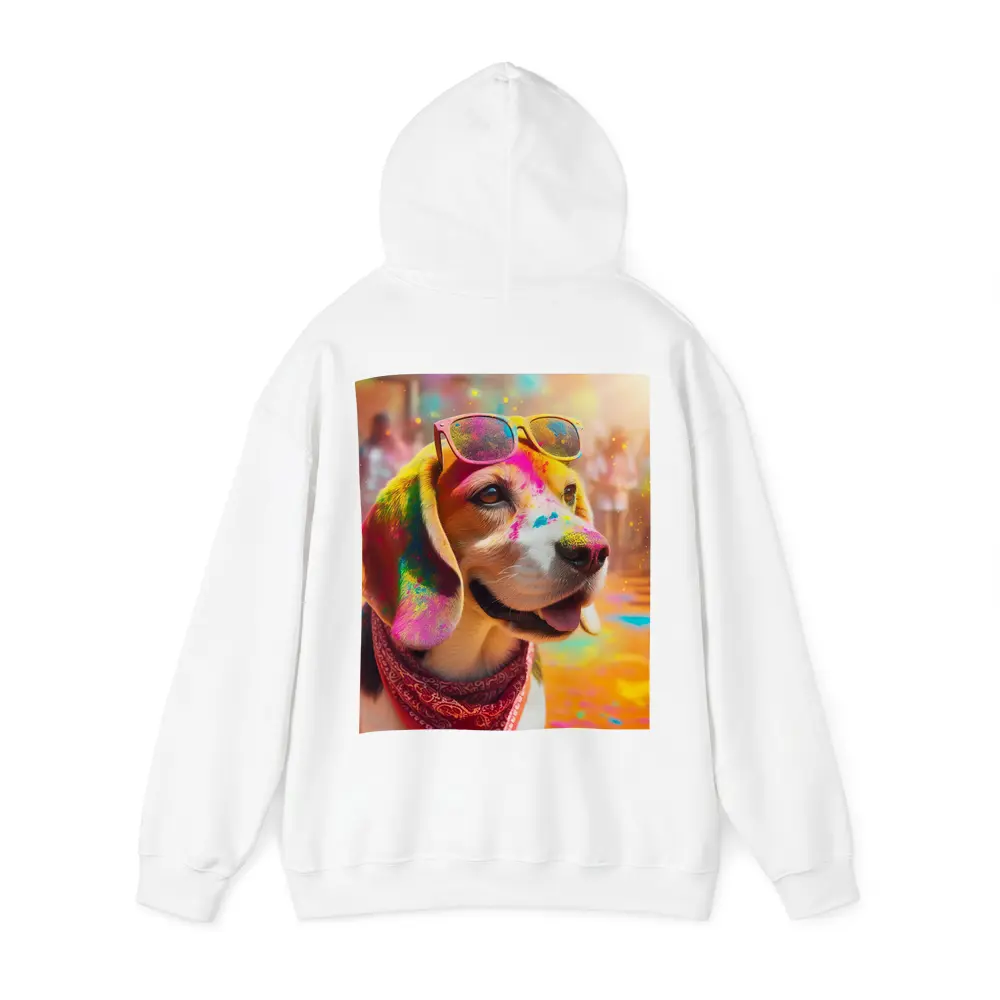 Beagle Dog Wearing Sunglasses Holi Festival – Hoodies