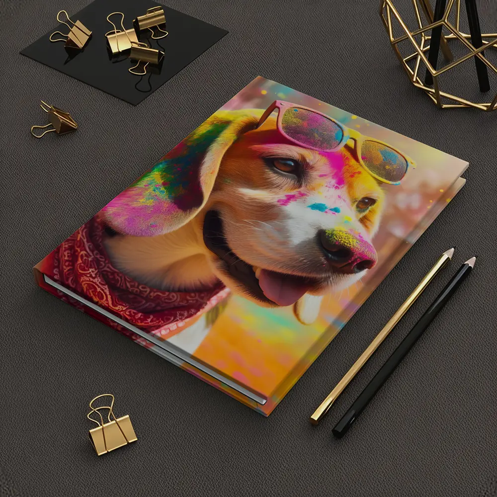 Beagle Dog Wearing Sunglasses Holi Festival – Notebooks