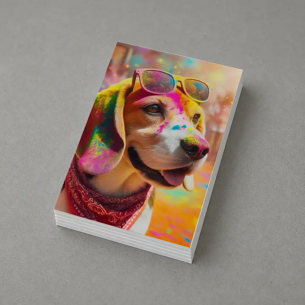 Beagle Dog Wearing Sunglasses Holi Festival – Postcards