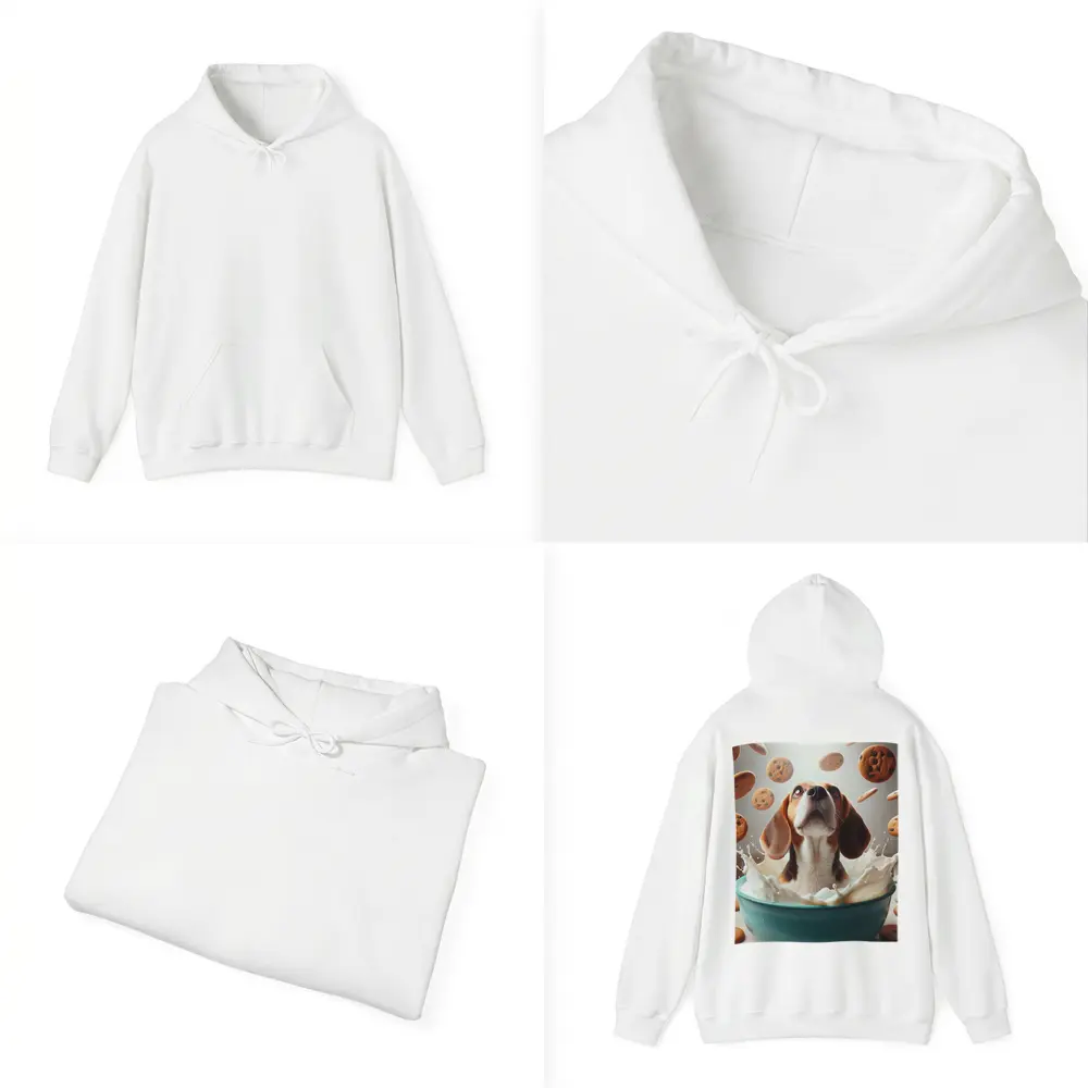 Beagle Bathing in Milk With Cookies – Hoodies