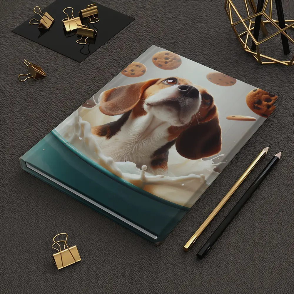 Beagle Bathing in Milk With Cookies – Notebooks