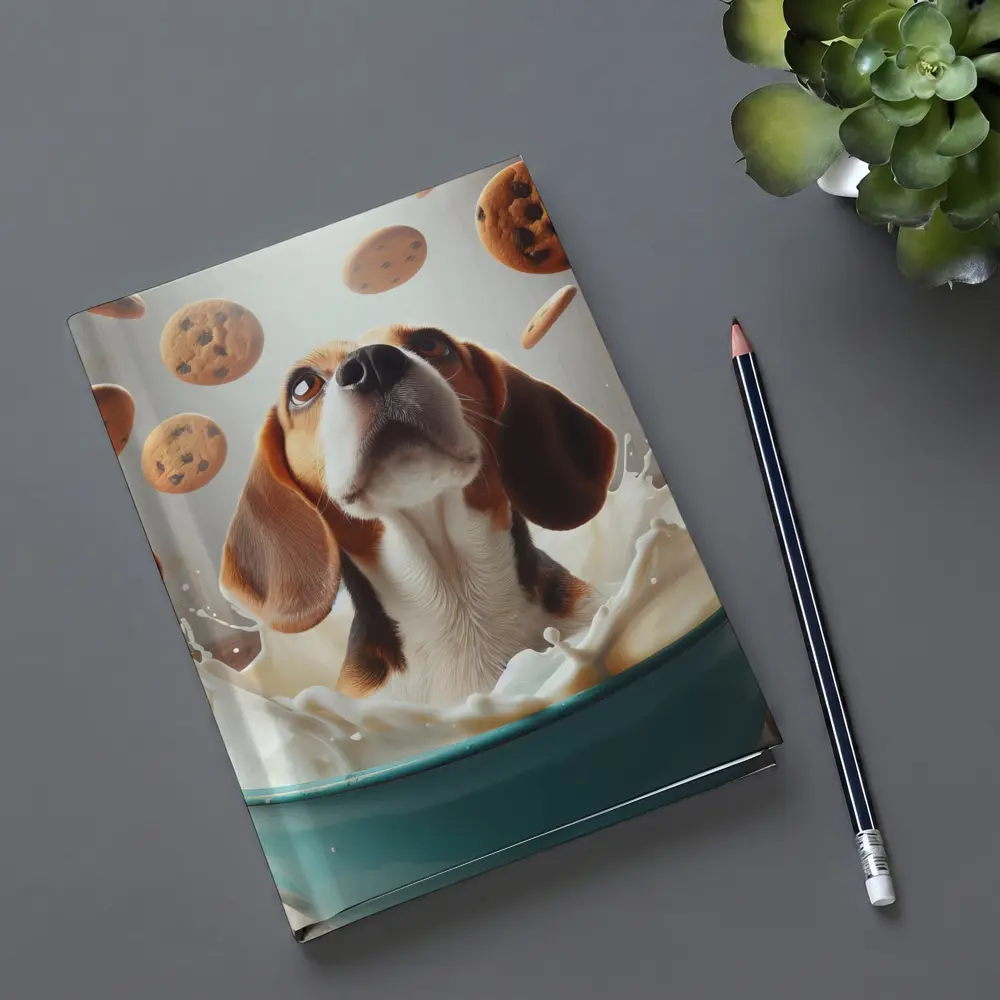 Beagle Bathing in Milk With Cookies – Notebooks