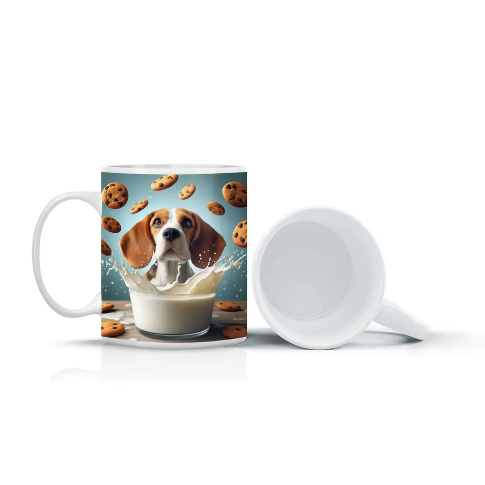 Beagle Dog Milk Splash Cookies Flying – Mugs