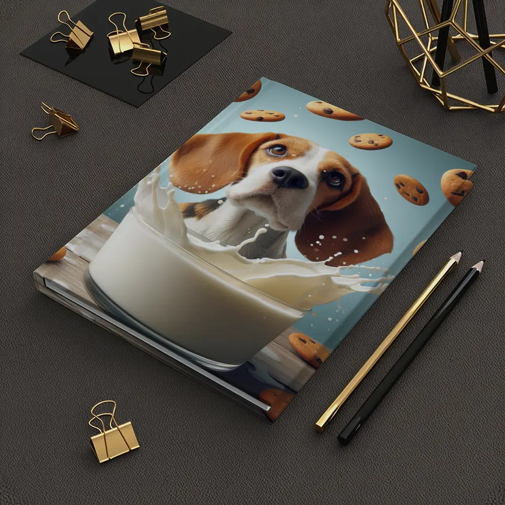 Beagle Dog Milk Splash Cookies Flying – Notebooks