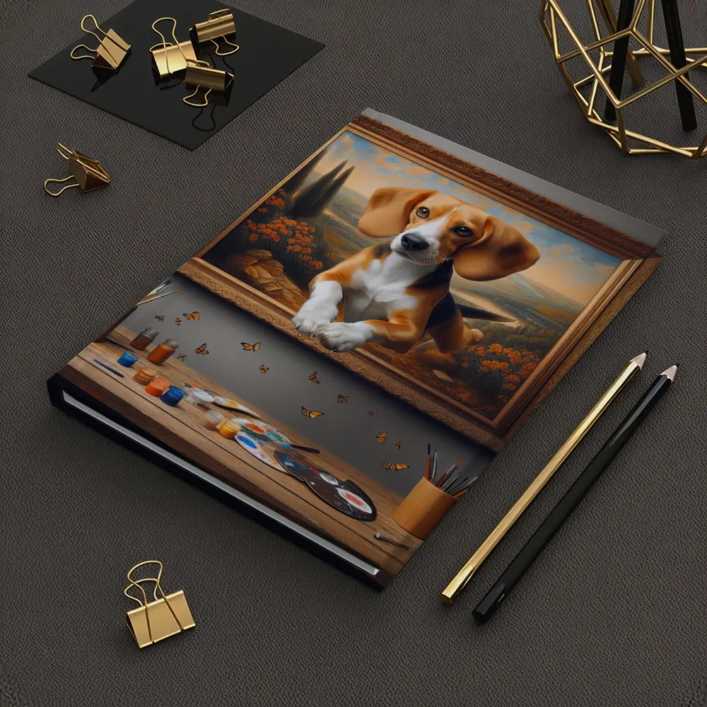 Beagle Puppy Classical Oil Painting Art – Notebooks