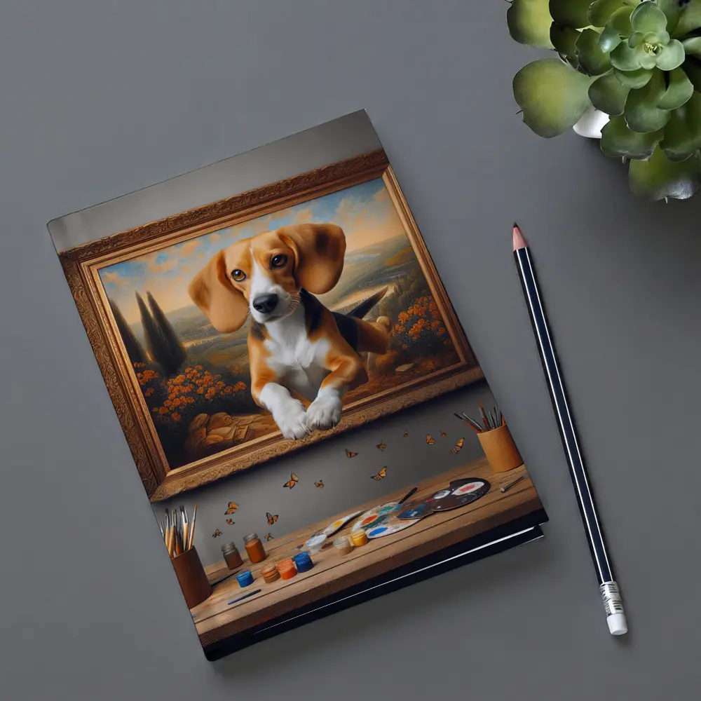 Beagle Puppy Classical Oil Painting Art – Notebooks