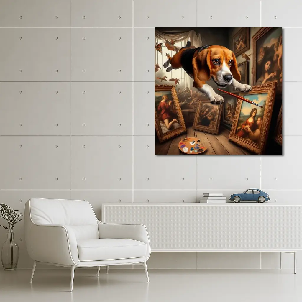 Beagle Artist Painting Classical Art Gallery – Wall Art