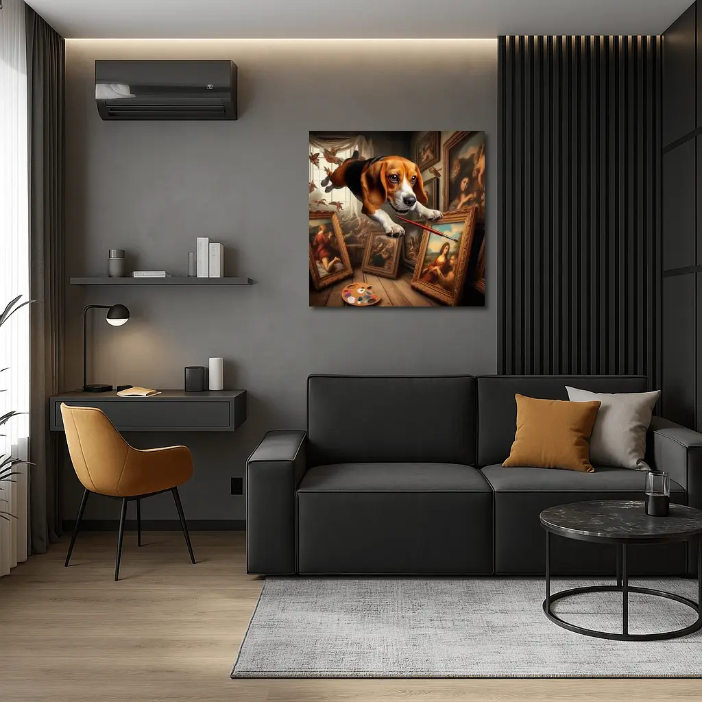 Beagle Artist Painting Classical Art Gallery – Wall Art
