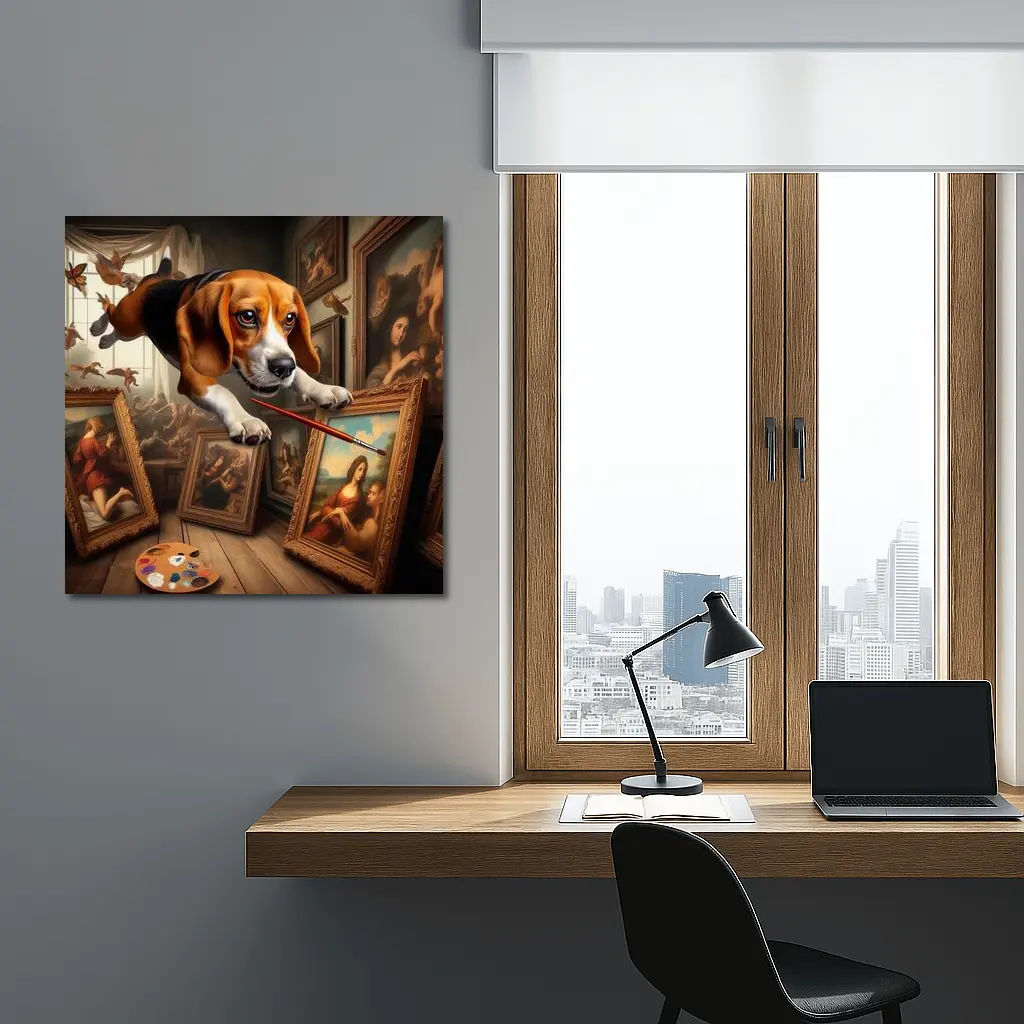 Beagle Artist Painting Classical Art Gallery – Wall Art
