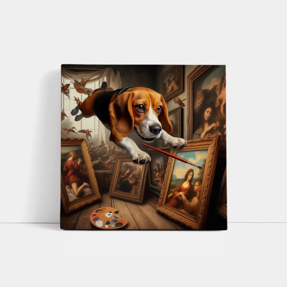 Beagle Artist Painting Classical Art Gallery – Wall Art
