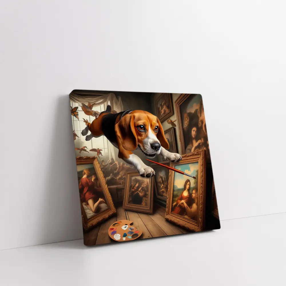 Beagle Artist Painting Classical Art Gallery – Wall Art