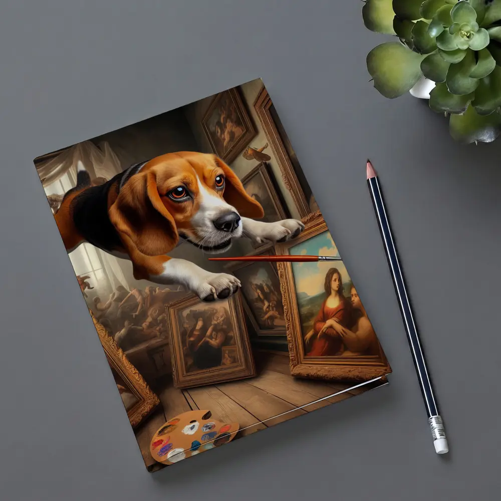 Beagle Artist Painting Classical Art Gallery – Notebooks