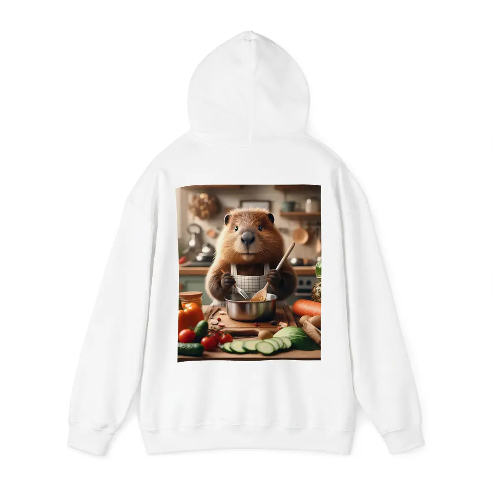 Beaver Chef Cooking Vegetables in Kitchen – Hoodies