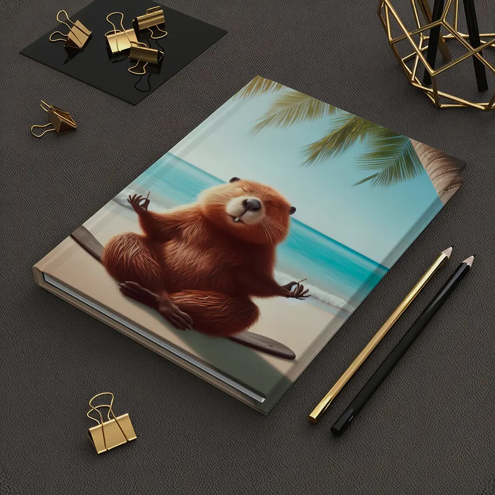 Beaver Meditating on Tropical Beach – Notebooks