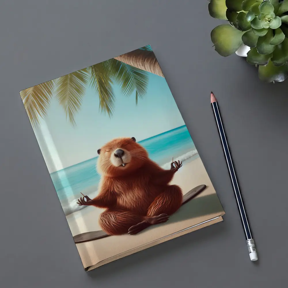 Beaver Meditating on Tropical Beach – Notebooks