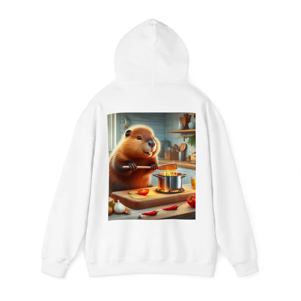 Beaver Cooking in Cozy Kitchen Scene – Hoodies
