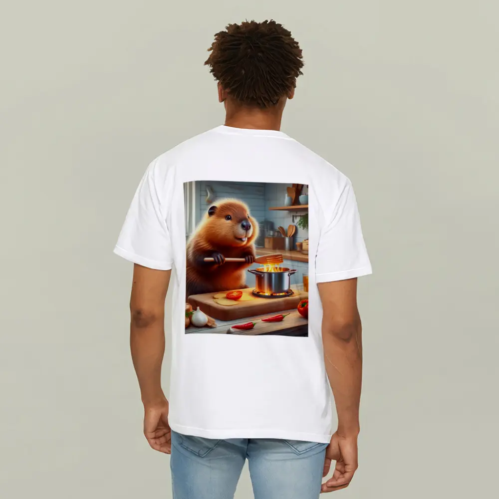 Beaver Cooking in Cozy Kitchen Scene – T-Shirts