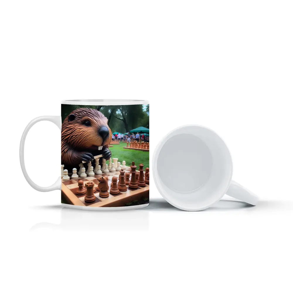 Beaver Playing Chess in Green Park – Mugs