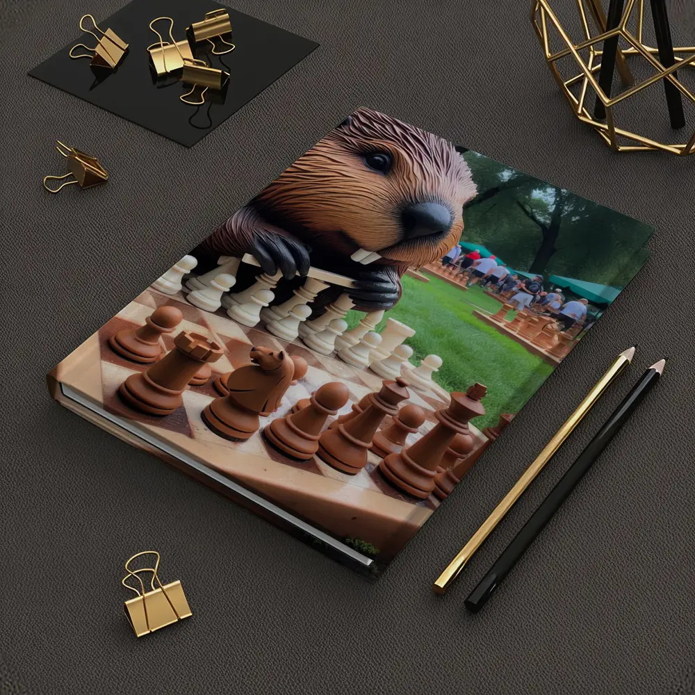 Beaver Playing Chess in Green Park – Notebooks