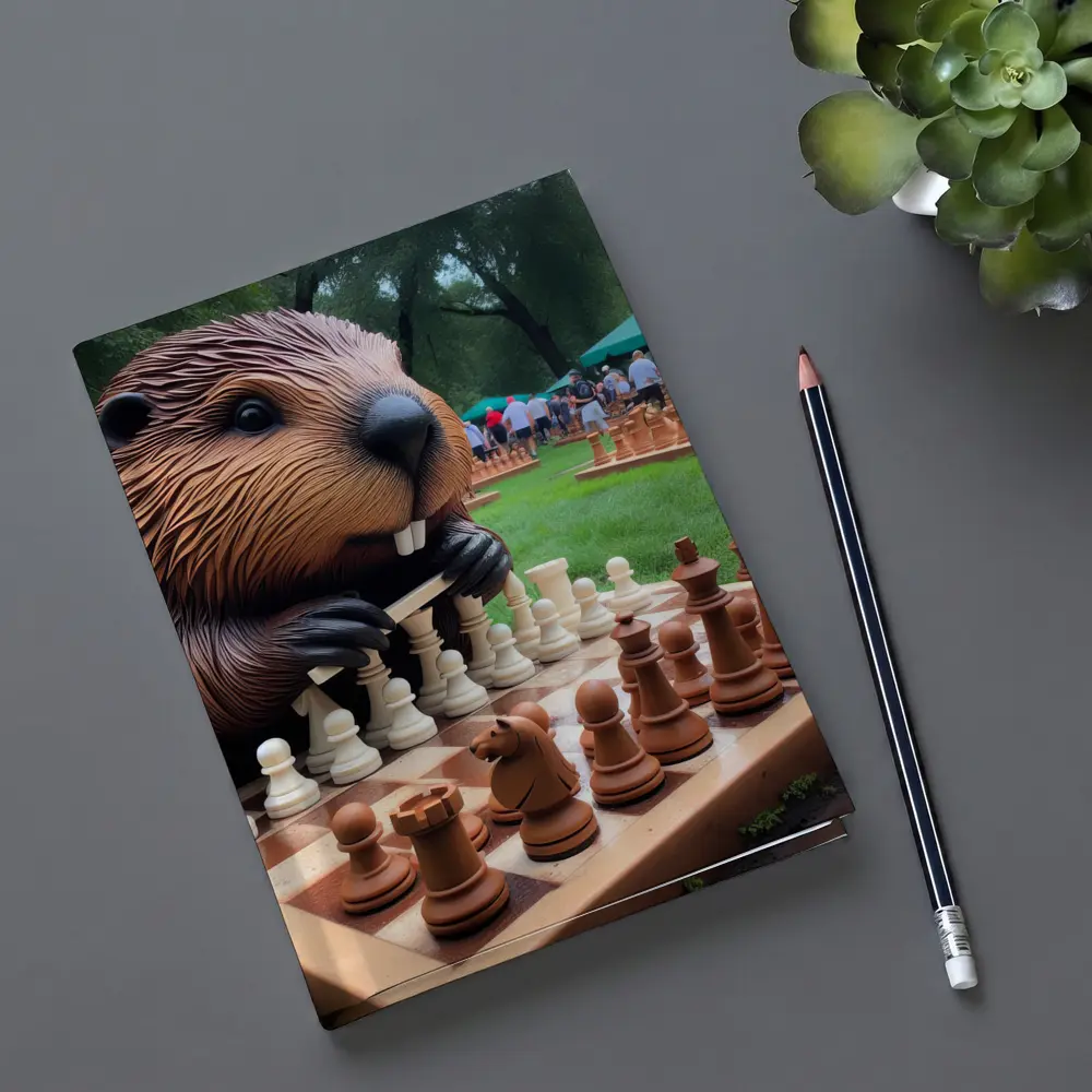 Beaver Playing Chess in Green Park – Notebooks