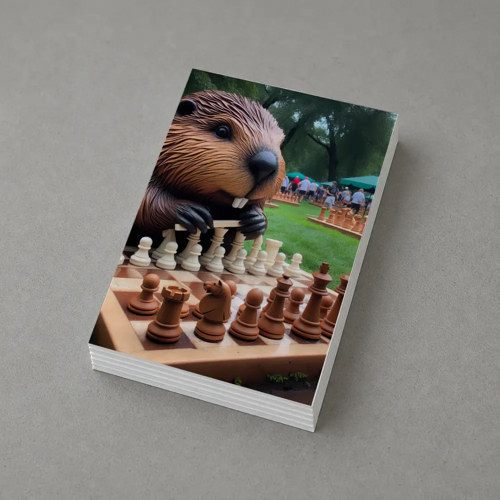 Beaver Playing Chess in Green Park – Postcards