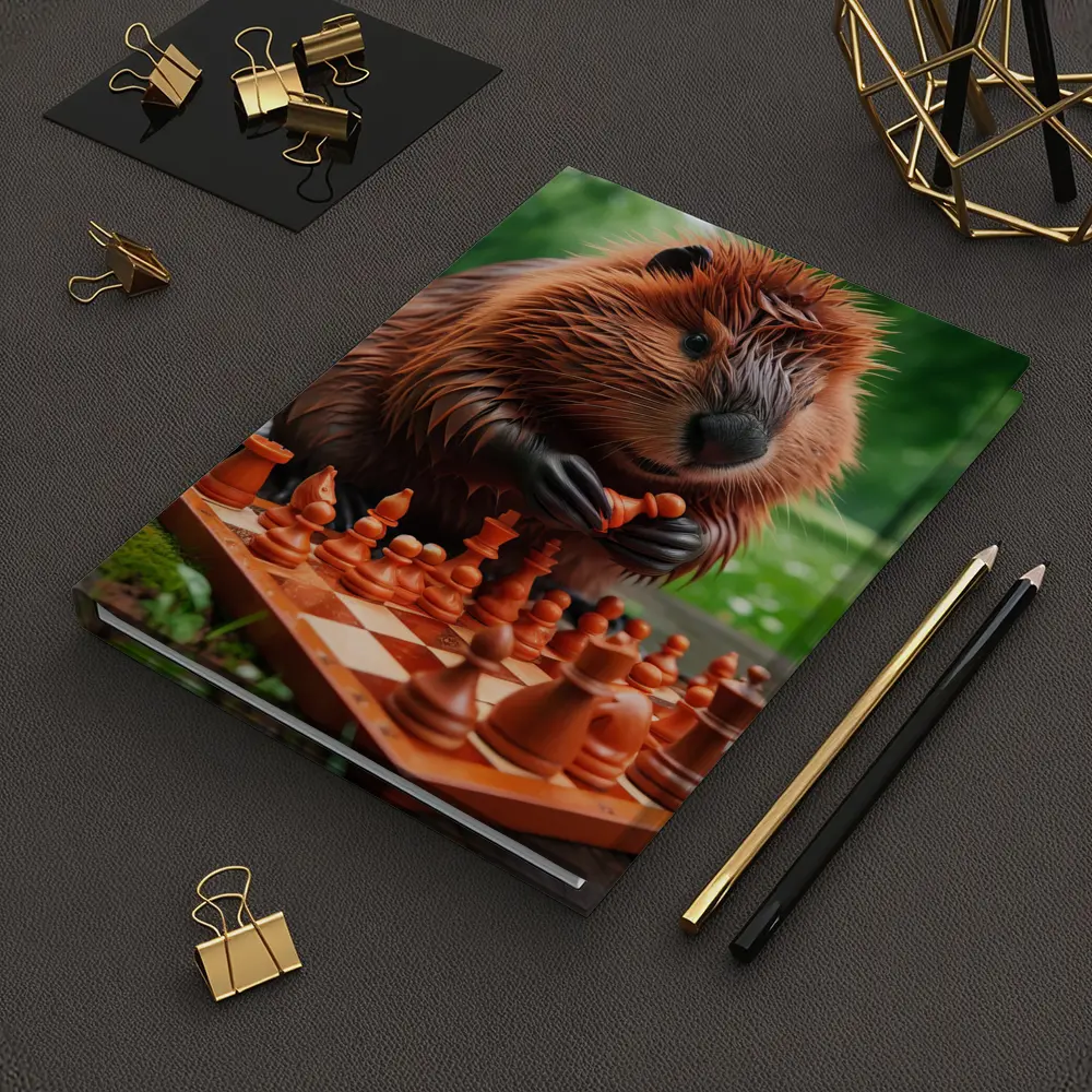 Beaver Playing Chess in Green Park – Notebooks