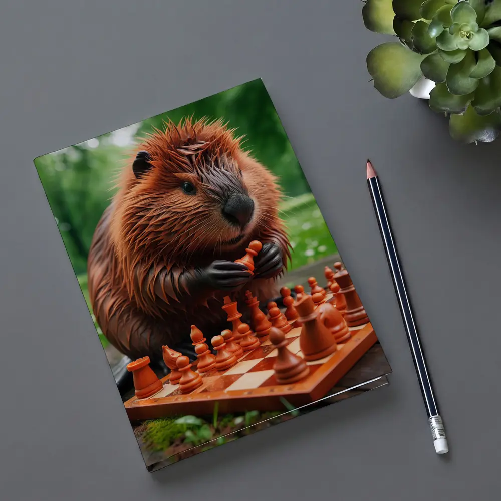 Beaver Playing Chess in Green Park – Notebooks